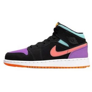 Air Jordan 1 Mid, black-green-pink