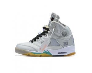 Air Jordan 5, white-purple