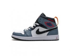 Air Jordan 1 Mid AJ1, white-blue-red