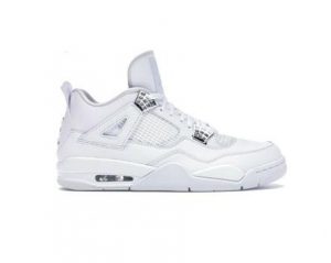 Air Jordan 4 Retro AJ4, white-methal