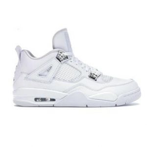 Air Jordan 4 Retro AJ4, white-methal