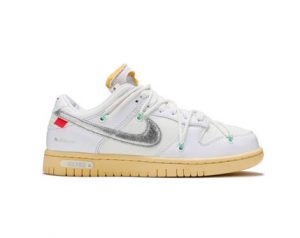 Off-White x Nike Dunk Low "01 of 50", white silver