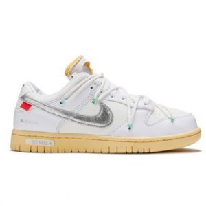 Off-White x Nike Dunk Low "01 of 50", white silver