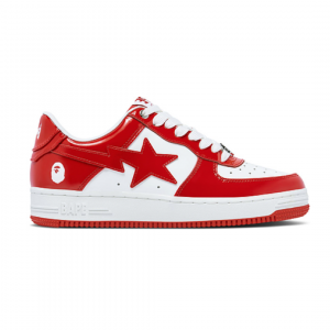 A Bathing Ape Bape Sta Patent Leather White Red