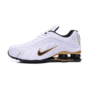 Shox r4, white-black-gold
