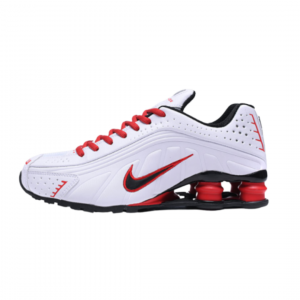 Shox r4, white-black-red
