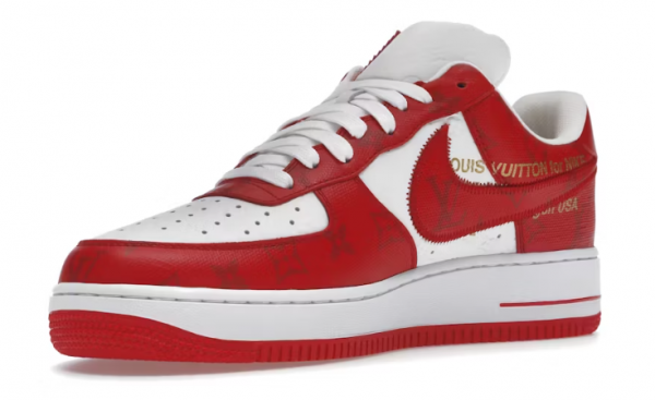 Louis Vuitton Nike Air Force 1 Low By Virgil Abloh White Red - Imagen 3