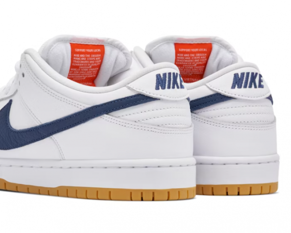 SB Dunk Low Orange Label, white navy - Imagen 3