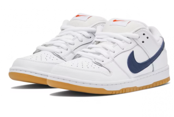 SB Dunk Low Orange Label, white navy - Imagen 4