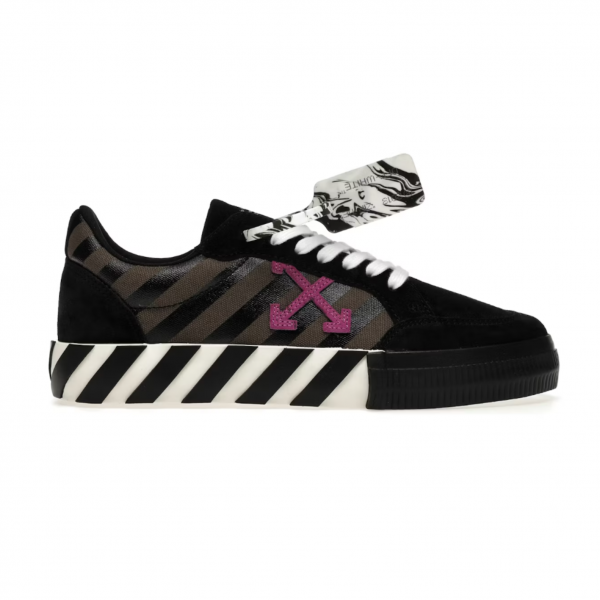 OFFW Vulc Low, diag print black fuchsia